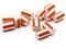 12 12mm to 14mm Orange and White Striped Vintage Plastic Tube Beads